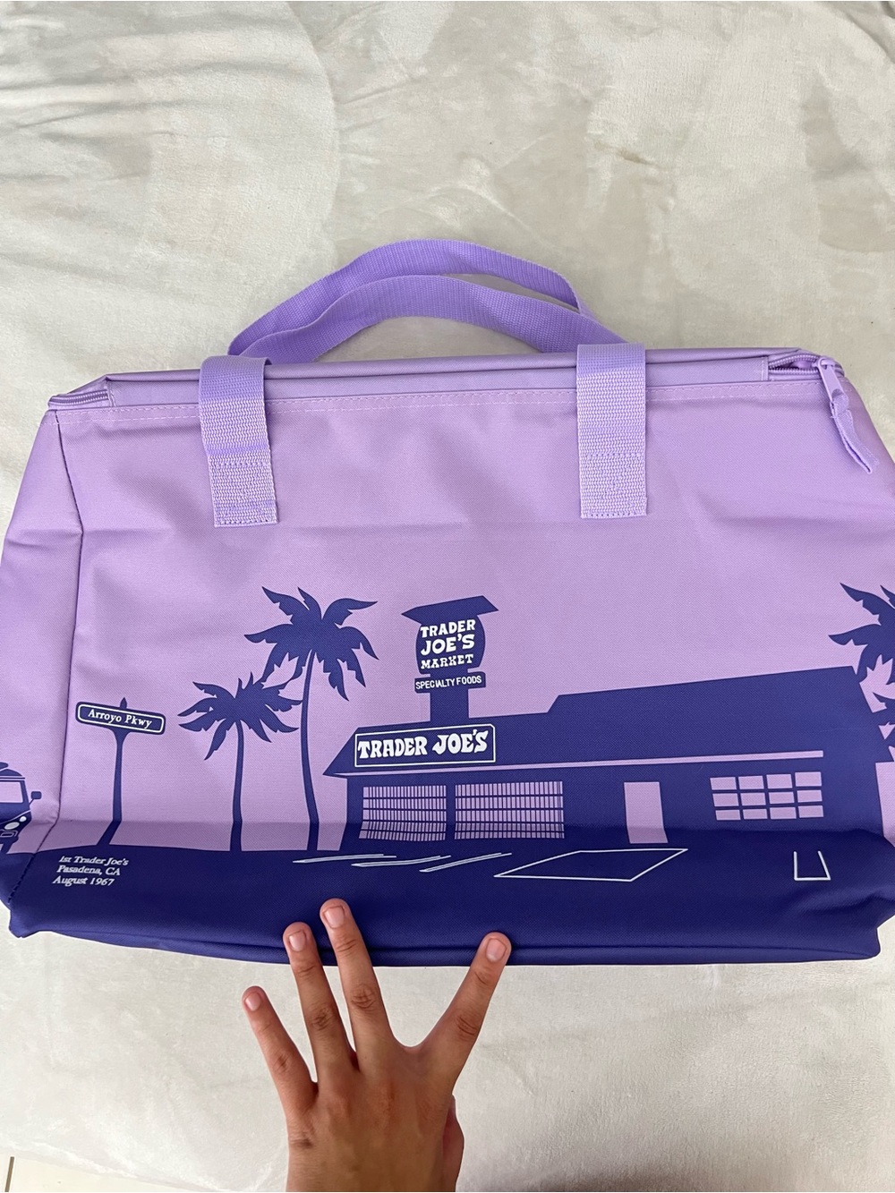 Authentic Trader Joe's Lavender Purple Insulated Travel Tote